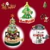 DIY Christmas Tree Music Box Building Blocks Set Jewelry Holder Snowman Bricks Christmas Decoration Gifts for Kids
