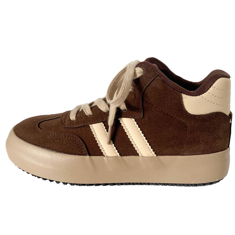 

G1393 2025 весна новая толстоподошвенная высокая обувь для немецких тренировок женская обувь повседневная обувь нишевая универсальная ретро обувь для скейтборда 40 коричневый