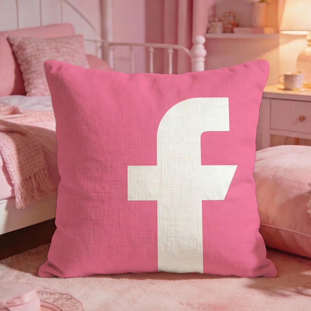 Media Platform Ffacebook Cushion Cover Premium Comfort Reversible Pillow Cove Two in One Design for Any Room Car Interior