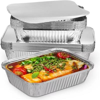10 STÜCK Einweg-Aluminiumfolien-Lebensmittelbehälter Quadratische Backformen Neue Grill-Schale Backen