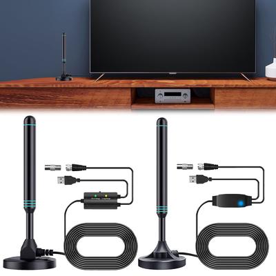 4K/1080P Portable HD TV Antenna Magnetic Base 480+ Miles Indoor Outdoor Antenna VHF UHF Digital HD Aerial for DVB-T2 TV HDTV