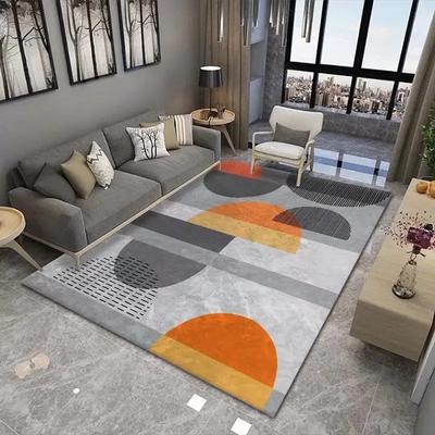 Ins Light Luxury Orange Carpet Living Room Coffee Table Mat Nordic Modern Room Bedroom Bedside Rug Household Floor Mat