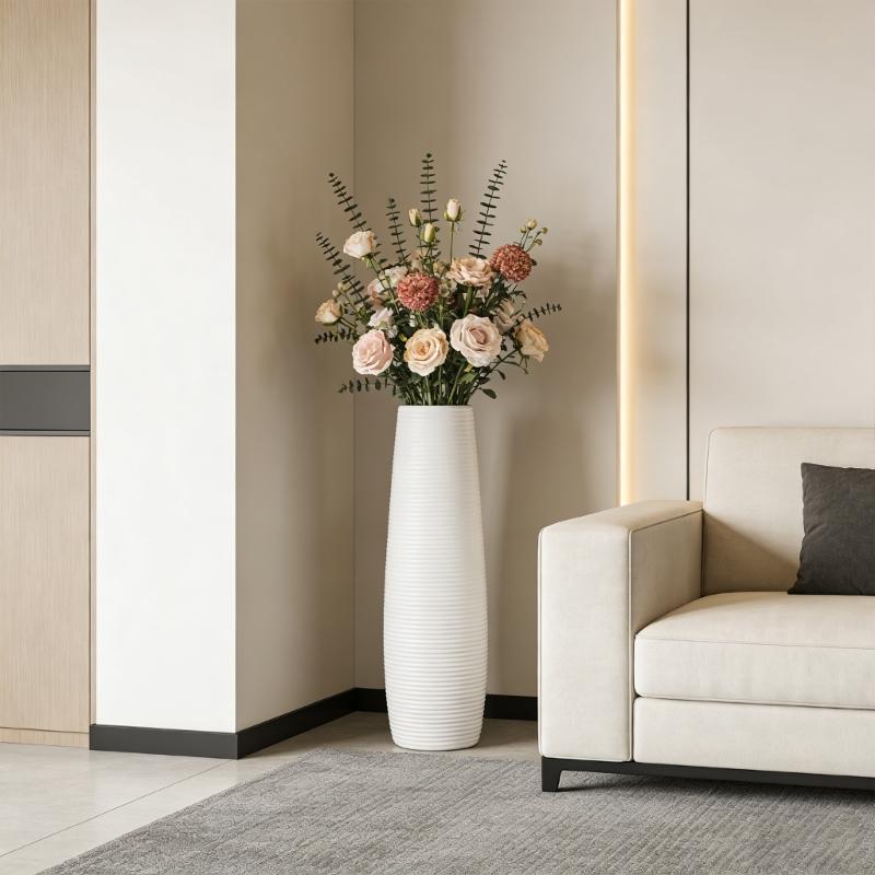Europäische Stile Imitationen Keramik Kunststoff Blumenvase Unzerbrechlich für Elegante Heimdekoration Sicher für Familie und Haustiere