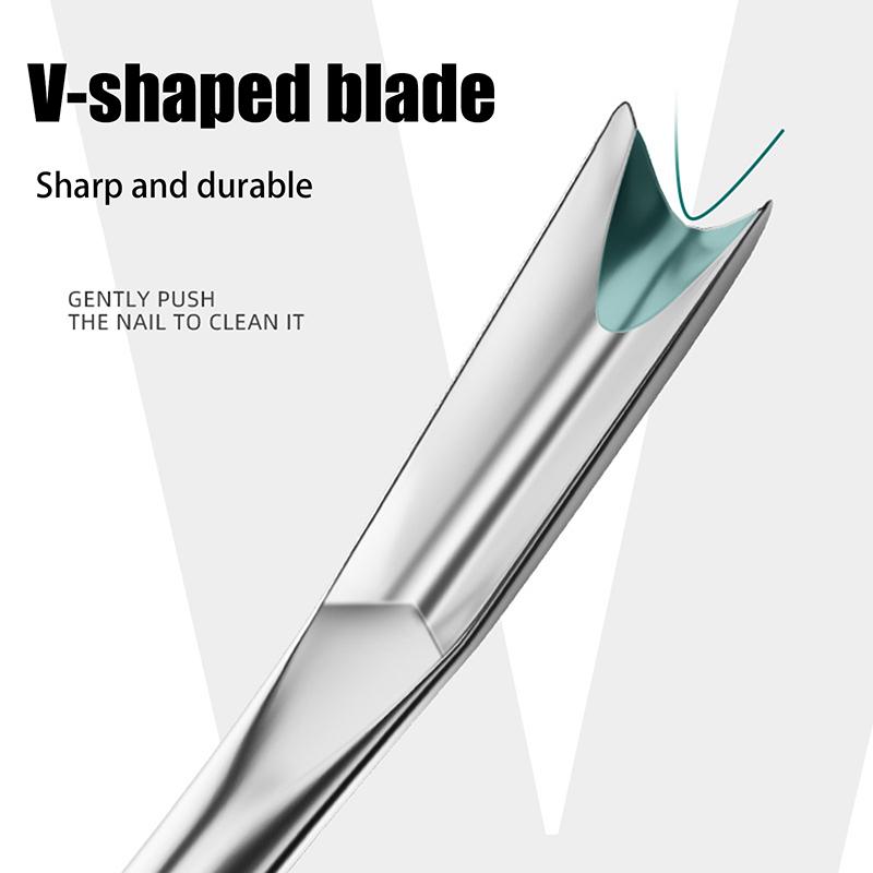 Double-Ended Nail File Stainless Steel Cuticle Remover Dead Skin Cuticle Pusher Trimmer Pedicure Nail Tools
