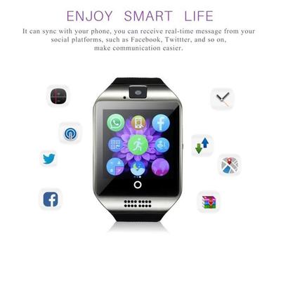 Reloj Inteligente Bluetooth - ONEVER - Q18 - Cámara Trasera - Podómetro - Monitorización del Sueño - Negro