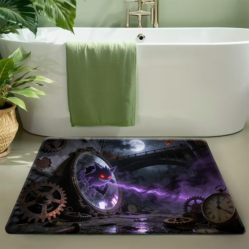 Volcano Campfire Turtle & Penguin Sketch Print Non-Slip Soft Doormat for Home Decor 40x60cm