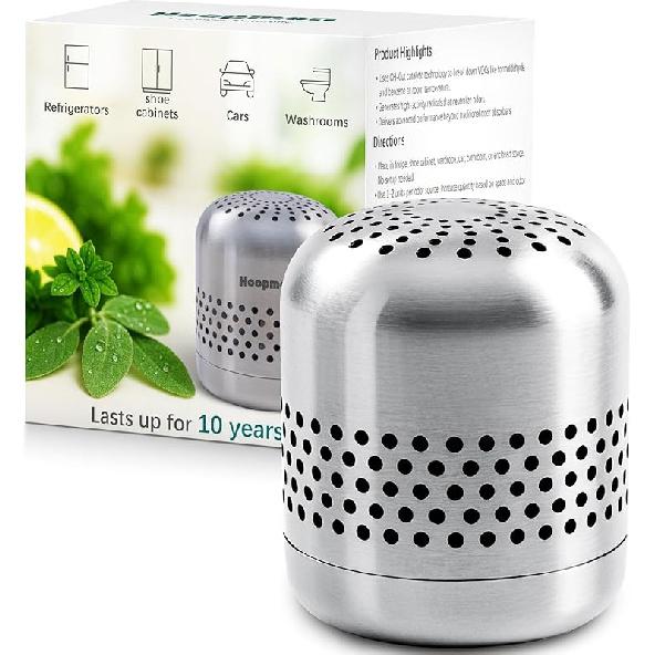 Refrigerator Deodorizer – Lasts for 10 Years, Long-Lasting Odor Eliminator for Fridge, Closet, Car -More Effective Than Baking Soda Charcoal Air 1 Count (Pack of 1)