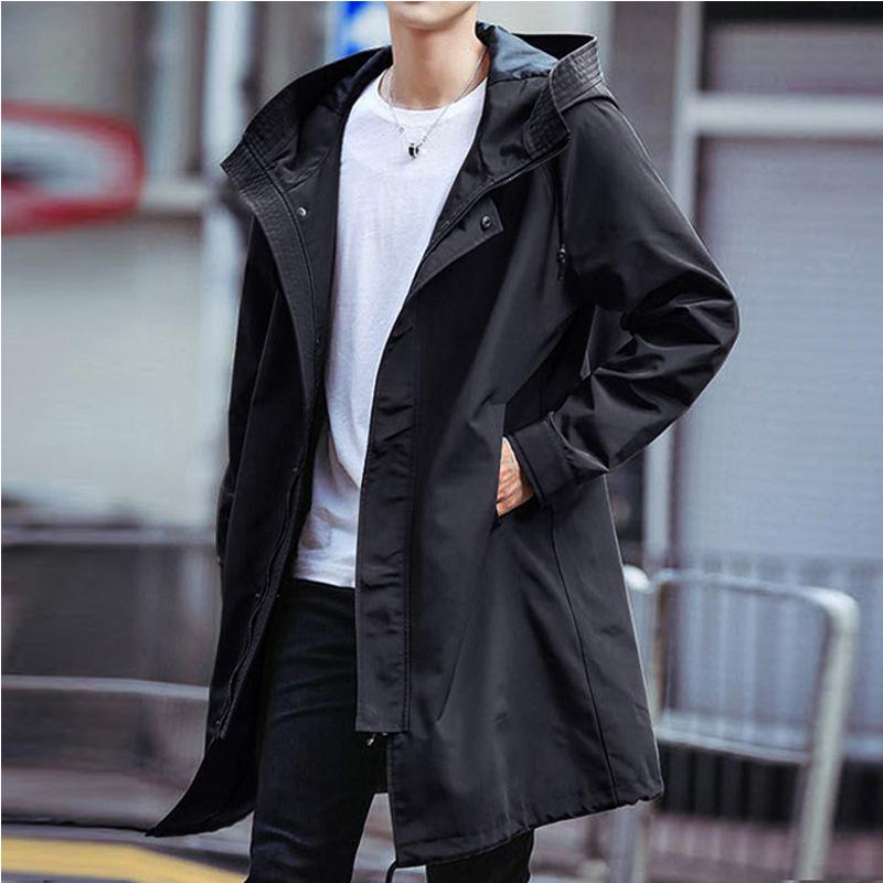 Men's British-Style Mid-Length Trench Coat: Korean Trendy Spring/Autumn Thick Jacket for High-End Winter Feel