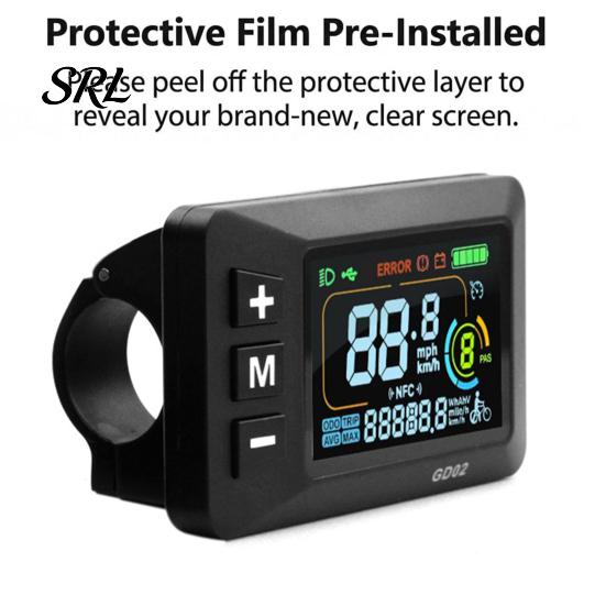 Bike LCD Display Screen Ebike Fit for Yozma IN 10, Electric Bicycle Panel Replacement with Waterproof 5-Pin Connector, Control Meter 22.2MM Handlebar
