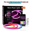 Tuya WiFi Bluetooth-Controlled Flexible Silicone Neon Light - 10m, Fantasy Colors and Water-Effect Atmosphere.