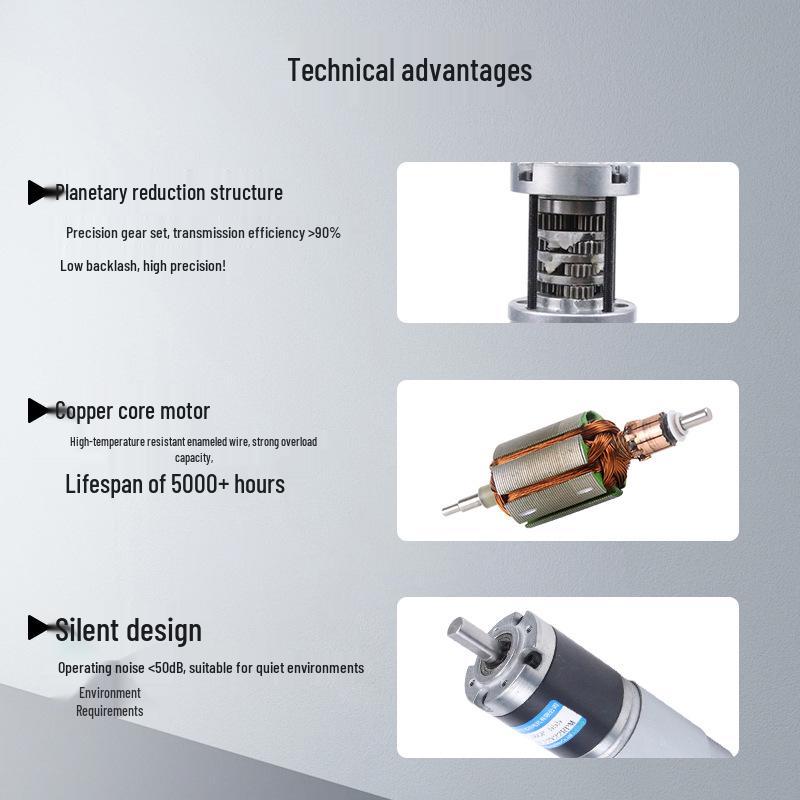 24V High Torque Brushed DC Motor 36GP555 - Adjustable Speed Planetary Gear Motor
