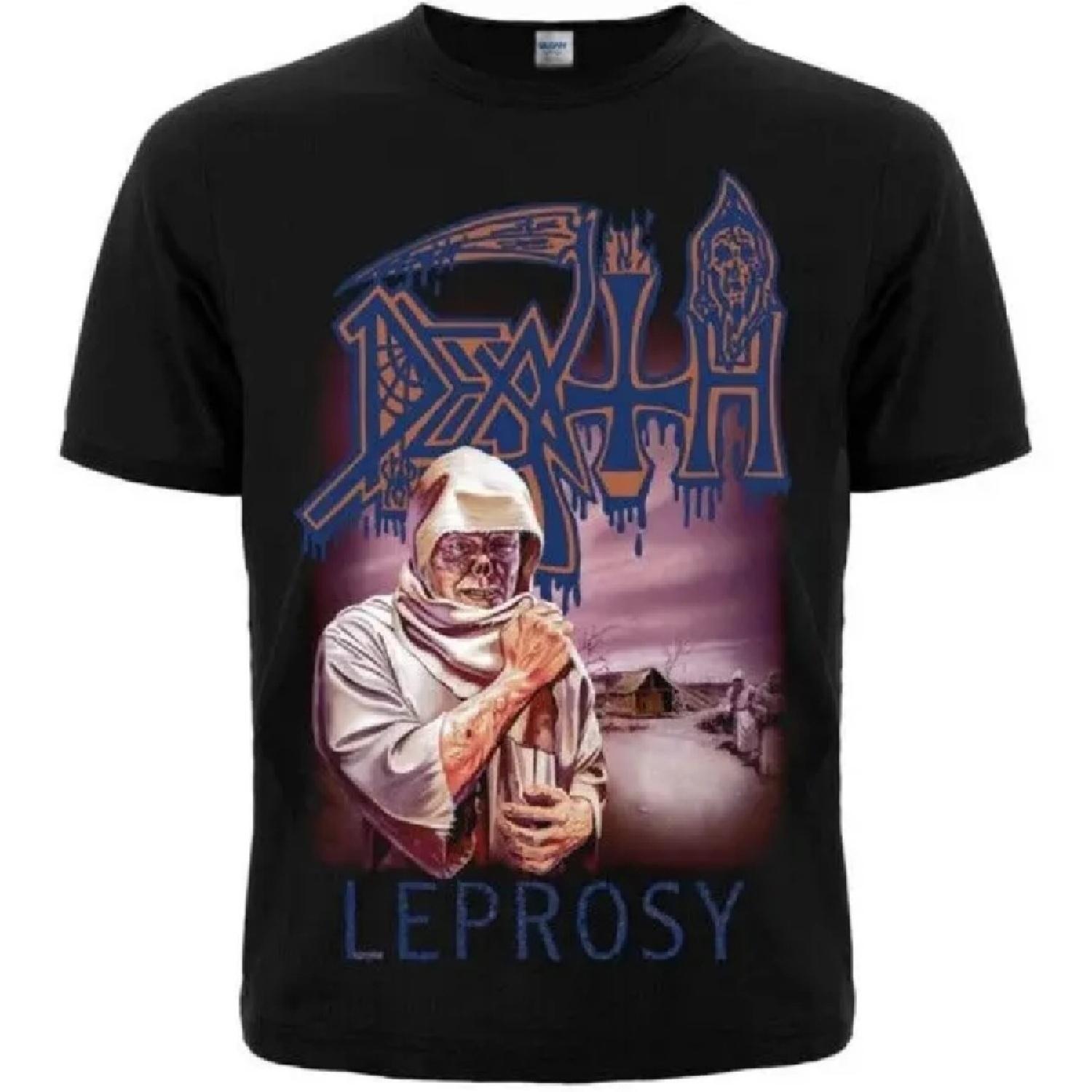 

Death Leprosy T-Shirt Short Sleeve Cotton Black Unisex All Size XXXXXL чёрный