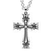 European and American Retro Engraved Cross Necklace, Men's Trendy Men's Ruffian Handsome High-end Thai Silver Crown Pendant