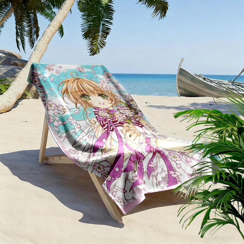 Cardcaptor Sakura 2D Flat Print Beach Towel, Large Soft Quick Dry Towel for Beach Camping SwimmingDSTJ0925254