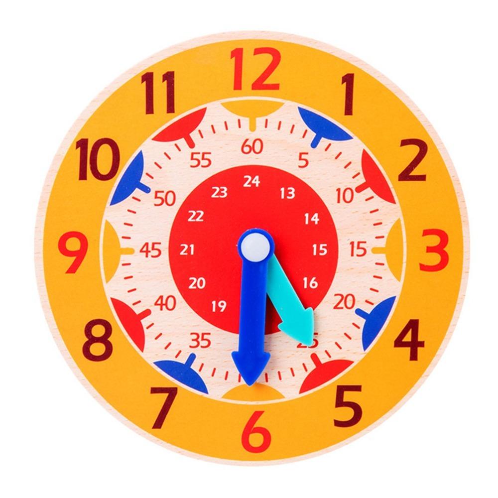 Wooden Material Wooden Teaching Clock Improve Observation Learning Clock Toy Preschool Education