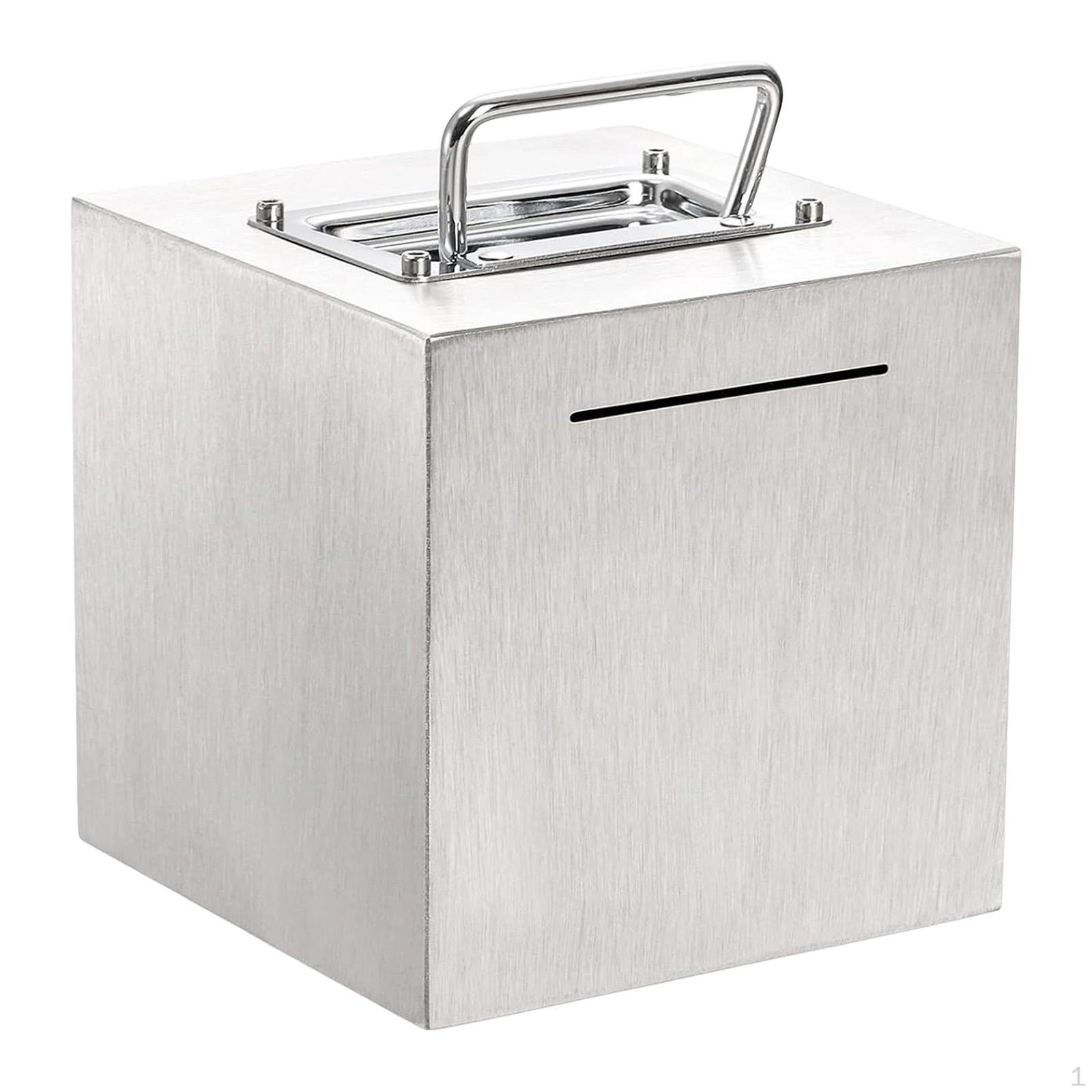 

Stainless Steel Piggy Bank Money Box Party Versatile Portable with Handle Gift Adults Storage