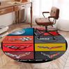 Sports car Pattern Round Rug, Indoor/Outdoor Mat, for Picnic, Gameroom, Bedroom, Office, Living Room, Home Decor Carpet, Birthday Gift