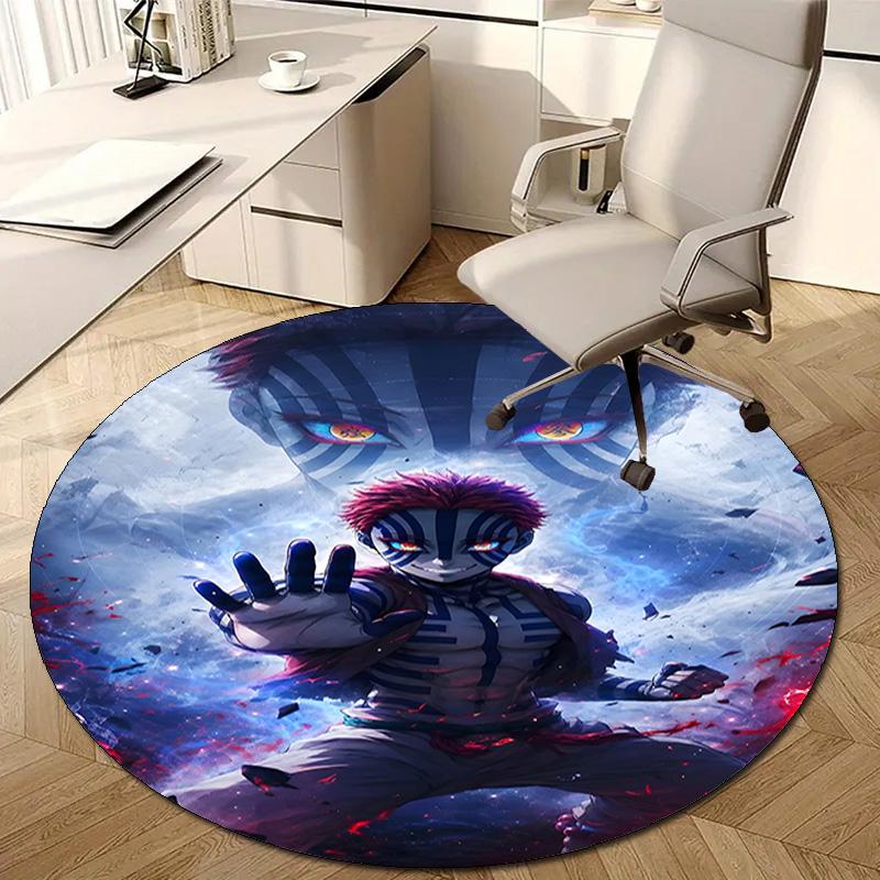 1pc Akaza  Print Round Carpet Chair Round Carpet Suitable for Bedroom Living Room Home Decorative Carpet
