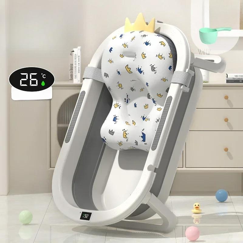 Warm and Foldable Baby Bath Tub Comfortable Toddler Bath Tub for Sitting and Lying Ideal for Newborns and Children