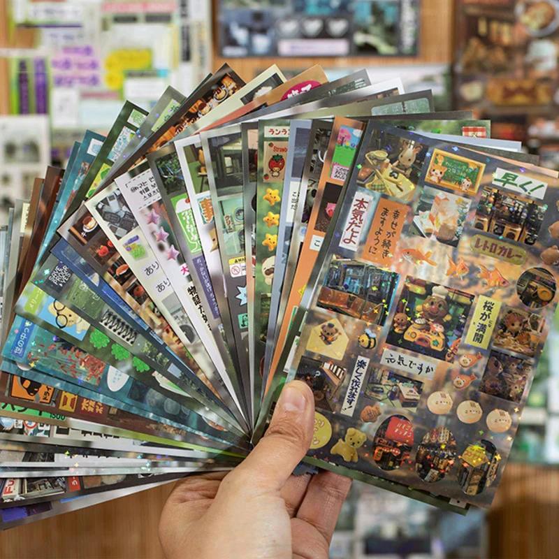 

30pcs Retrospective Voice Cut Film Sticker Book Creative Handbook DIY Scrapbook Notebook Mugs Dairy Laptop Card A