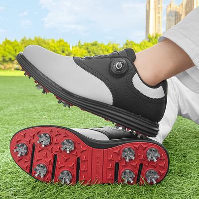 Professional Men's Golf Shoes Breathable Comfortable Sports Sneakers Non-Slip Breathable Leather Training Shoes Big Size 39-48