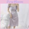 Ice Silk Slip Dress For Women With Vneck And Padding For Sleep And Lounge