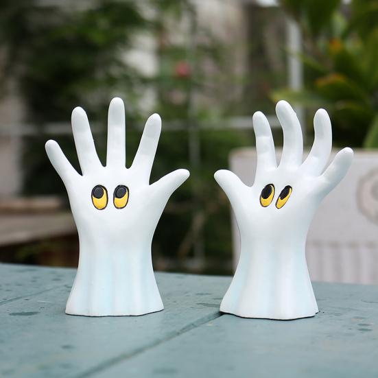 1 Pair Hand Ghost Statues Gothic Desktop Spooky Hand Figurines Resin Ornaments Home for Halloween