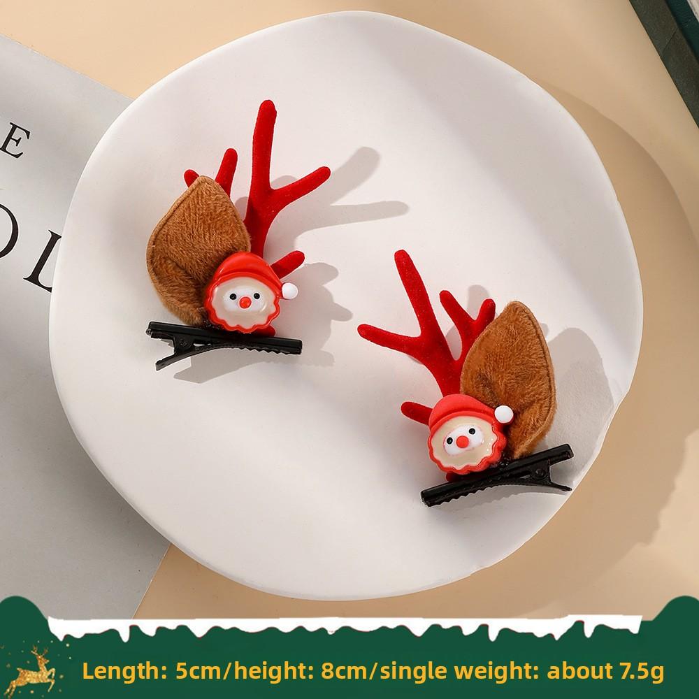Christmas Antler Hair Clips New Year Hair Clips Elk Antler Duckmouth Hair Clips Cute and Sweet Headwear