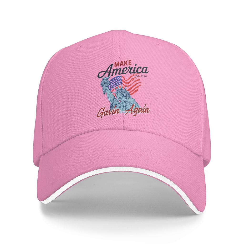 USA Make America Gavin Again Baseball Caps Retro Sandwich Hat for Men Women Adjustable Sun Hat Outdoor