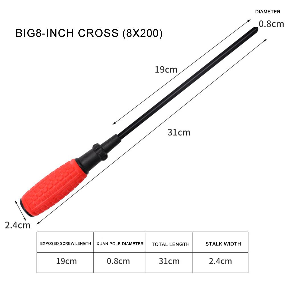 Rękojeść antypoślizgowa pokryta gumą Wkrętak krzyżakowy Mocny magnetyczny Stal 45# 2/3/4/5/6/8 cali