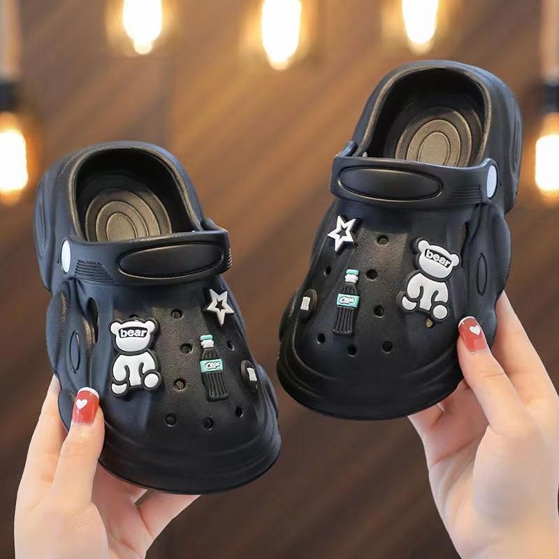 Cartoon Kids Sandals Eva Summer Breathable Non Slip For Boys And Girls 22-23 чёрный