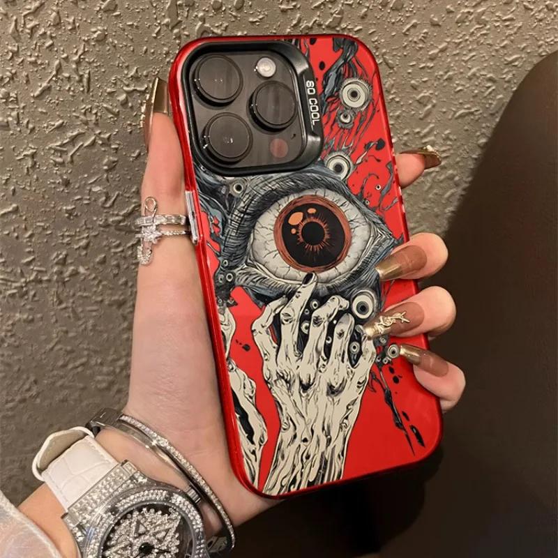 Cool Stylish Dark Red Demon Eye Phone Case For Samsung S25 S24 Ultra S23 Ultra S22 S21 S20 Plus Note 20 S24FE S23FE Cover S23 5G