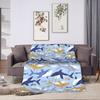 cute sharks Blanket Quality Warm Soft  Throw Blanket Winter Camping Couch Chair Sofa Bed Novelty Bedspread
