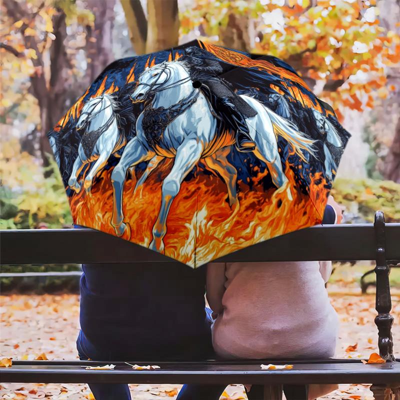 Animal pattern, automatic folding umbrella, portable and foldable design, 8 ribs, a Christmas or birthday gift.