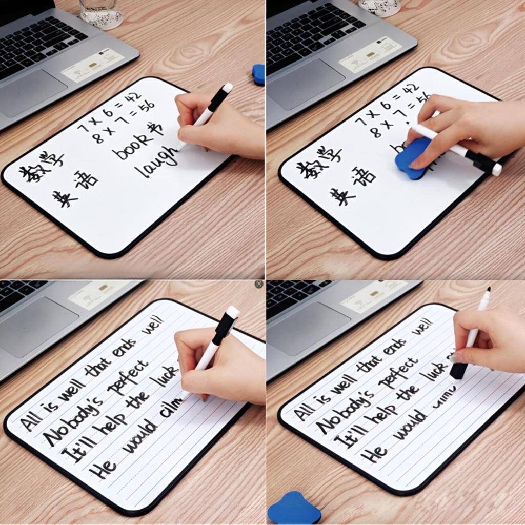 Double-Sided Magnetic Erasable Whiteboard: Four-Line, Three-Grid for Children's Pinyin and English Graffiti