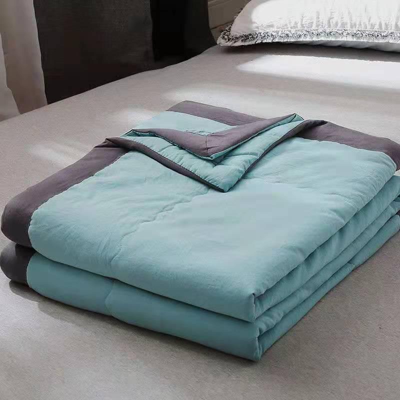 

Solid Color Washed Cotton Summer Quilt - Machine Washable, Cool Comfort for Dorms, Single/Double Beds, Perfect Gift 100x140 Kid
