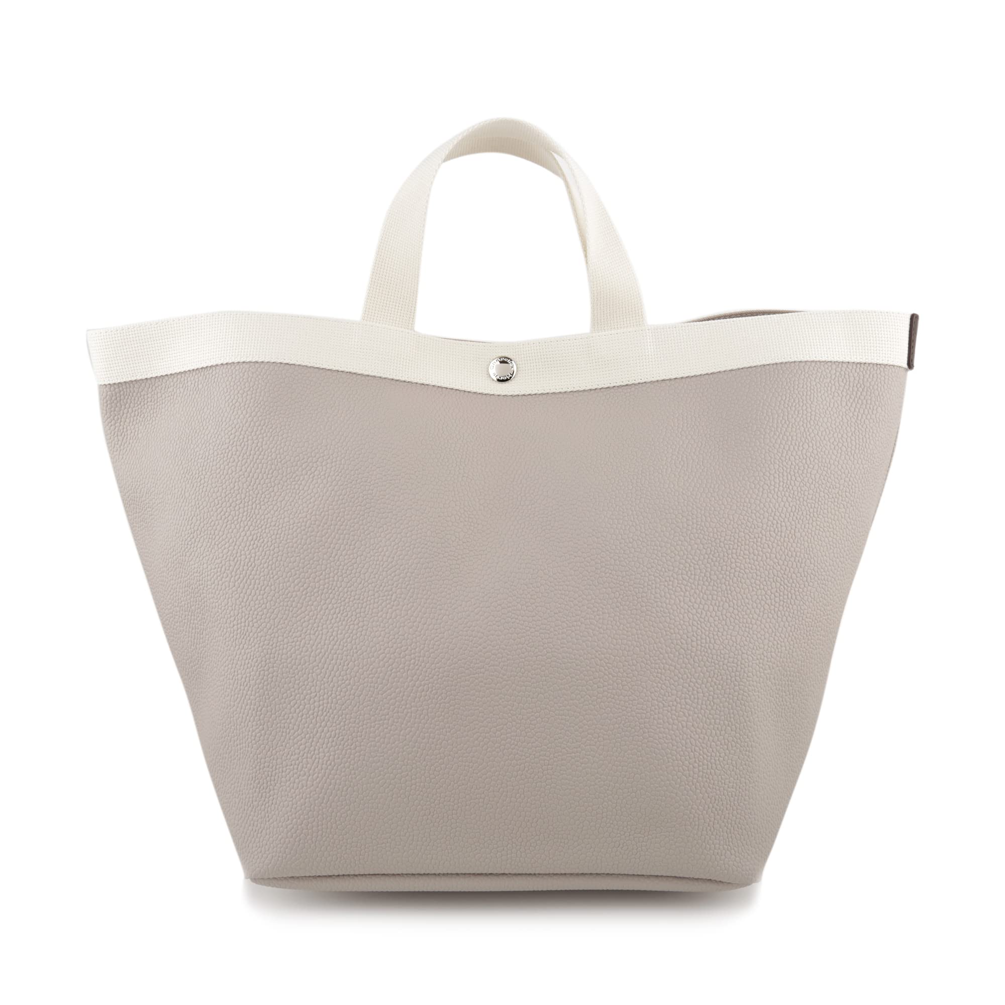 

Herve Chapelier Luxe Tote 725GP and White Boat-Shaped Bag, 6302, Large, Greige, Ivory, [Used]