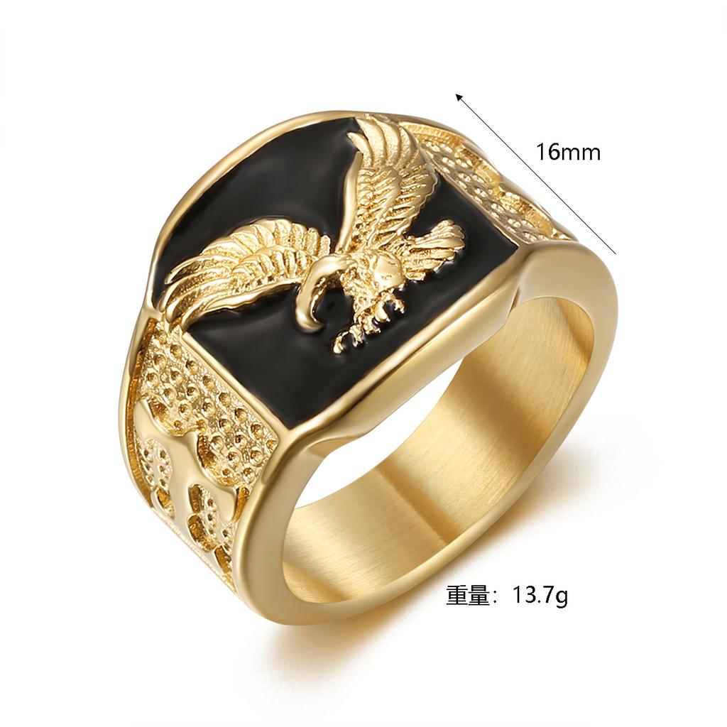 Bague en acier inoxydable avec aigle en relief pour homme, bijou hip-hop dominateur, cadeau de Saint-Valentin pour petit ami