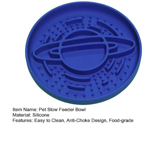 Slow Feeder Dog Bowl Planet Silicone Pet Bowl Anti-Choke Dog Feeder with Non-Slip Base for Healthy Eating Bloat Prevention