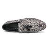 Plus Size Leopard Print Tassel Loafers - Men's Easy Slip-on Casual Leather Shoes, Size 46
