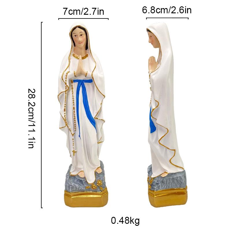 Maľovaná socha Panny Márie Guadalupskej Živicová figúrka Svätej Márie Domáce dekorácie Oltár k Panne Vianočná ozdoba na stôl