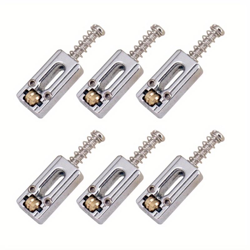 6Pcs Electric Guitar Roller Bridge Tremolo Saddles for Strat TL Zinc Alloy Electric Guitar Replacement Bridge Saddle Set Yellow