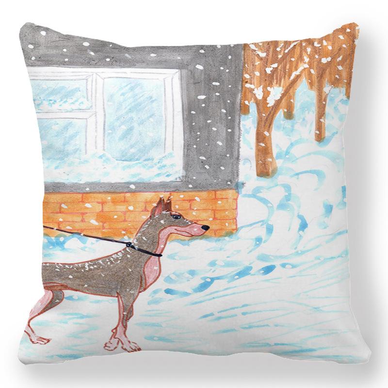 Creative pet dog design Digital printing short plush pillow covers decorative for car sofa office cushion cover home goods