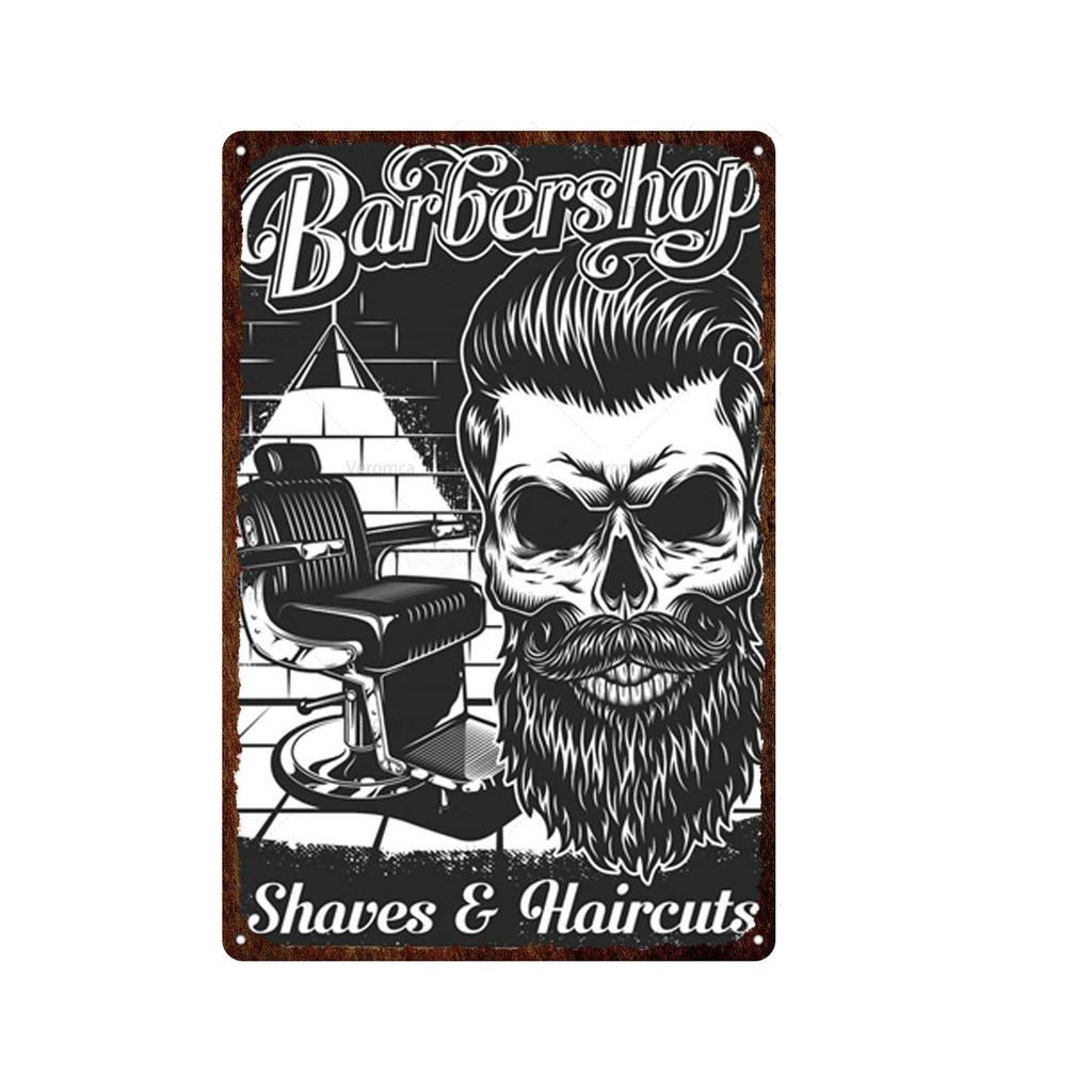 Outils de barbier de Style européen, signe en étain en métal, plaque murale Vintage, décor de magasin de tatouage, Plaques de peinture imprimées artistiques
