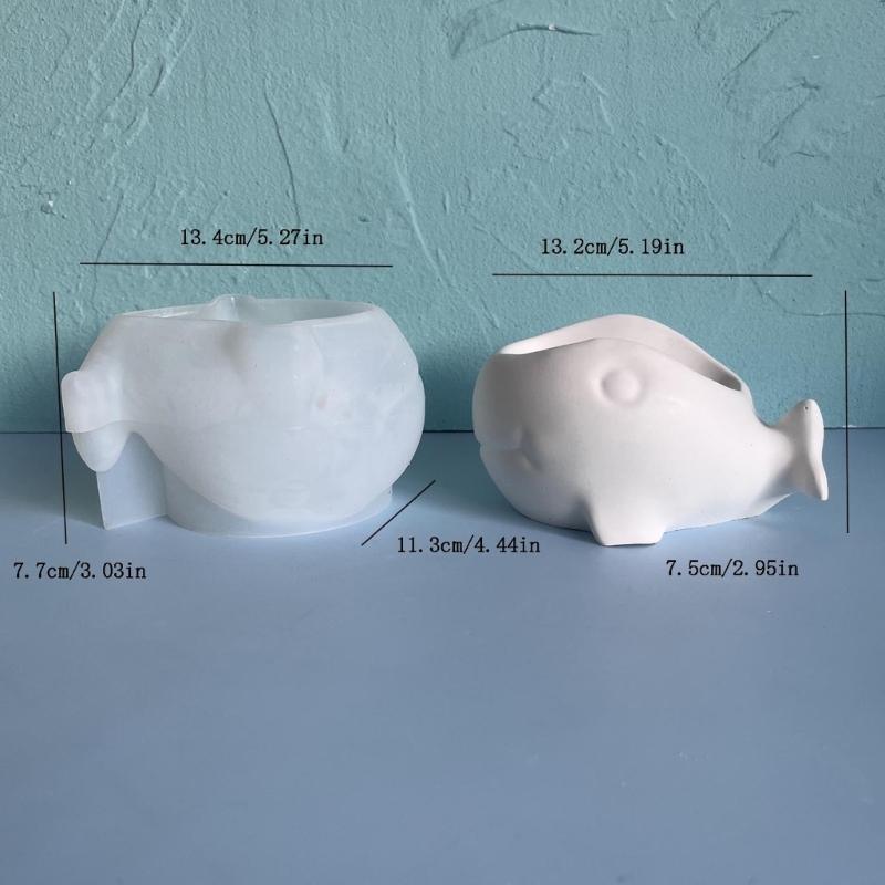 Multifunctional Whale Shaped Silicone Mold for Candle Holder and Planter Unique Storage Jar Mould Handcrafting Tool