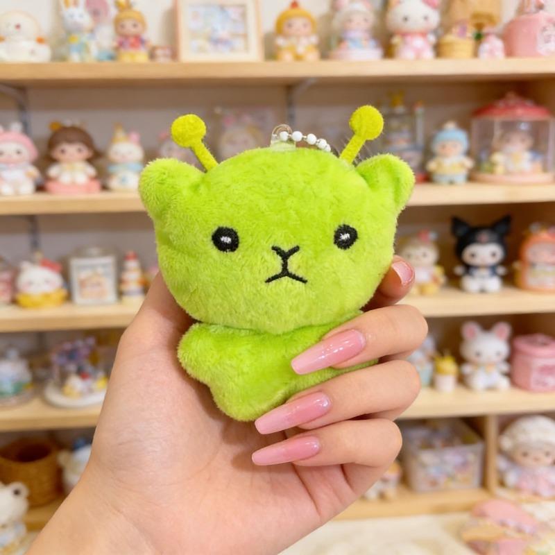Discover Intime Unisex Kawaii Alien Cat Plush Pendant Super Soft Pp Cotton Plushie Dolls Keychain Mini Toy Backpack Decor Gift