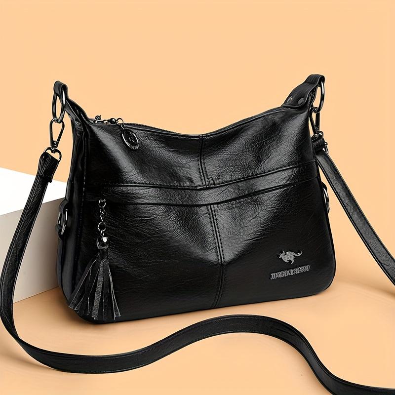 Bolso de Hombro para Mujer a la Moda Diseño Clásico con Borla Exquisita Bolso de Mano Casual para Mujer
