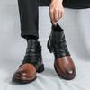 Martin Stiefel Herren Winter Kurzstiefel High-Top Lederschuhe Herren Britischer Stil Übergröße Herren Chelsea Boots Trendige Lederstiefel