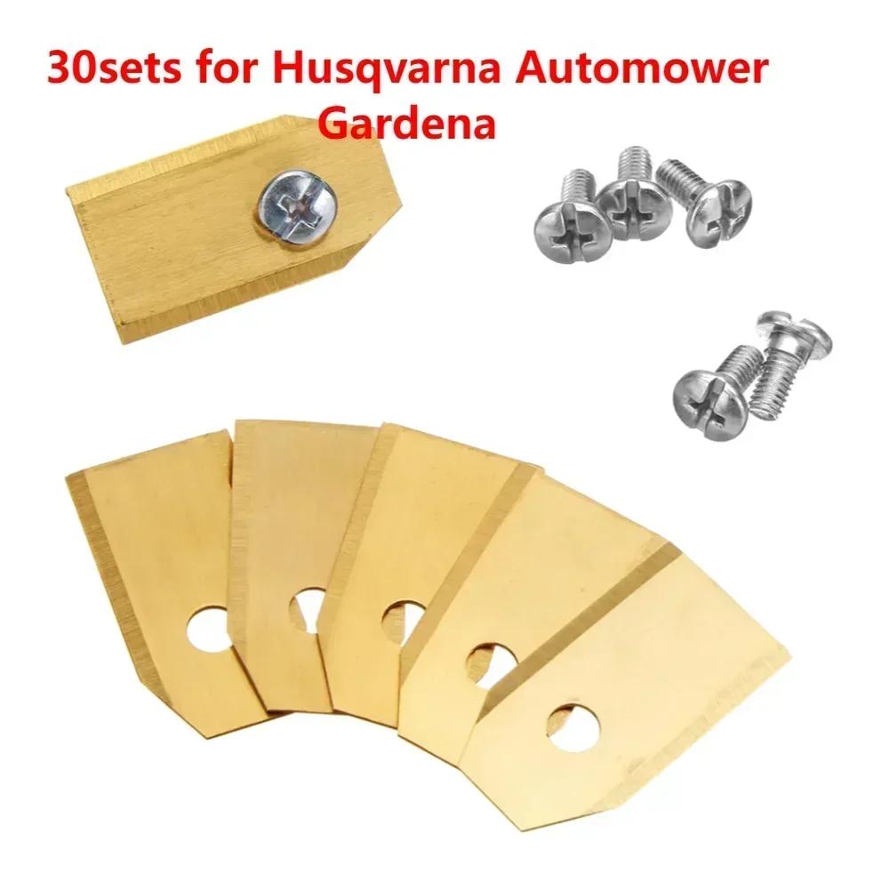 2025 New 30pcs Lawn Mower Cutting Blades W/Screw Kit Replacement for Husqvarna Automower/Gardena Robotic Lawnmower Repair
