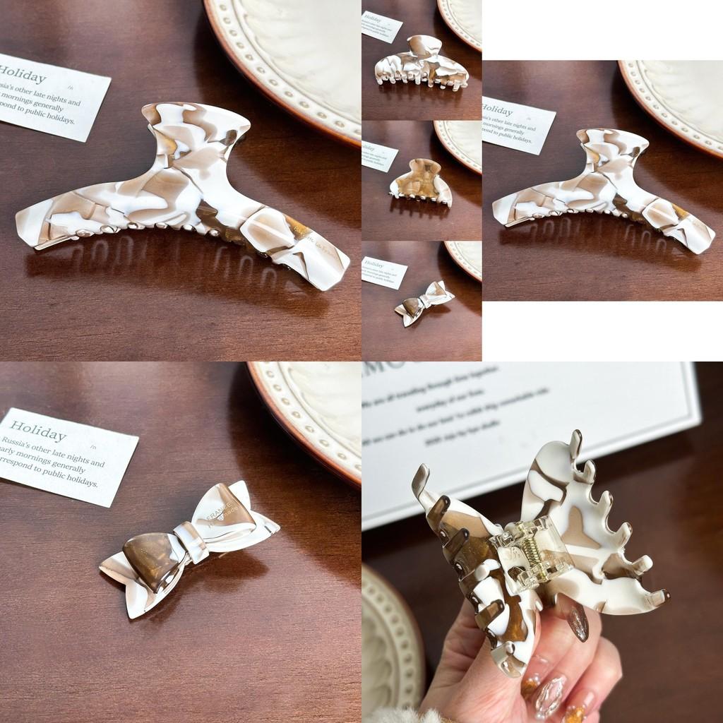 Sophisticated Acetate Hair Claw Clips In Vintage Milk Coffee Color For Chic Women's Hair Accessories